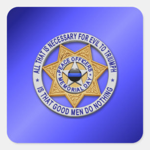 Thin Blue Line Square Sticker