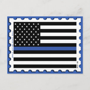 THIN BLUE LINE STAMP POSTCARD