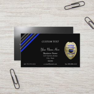 Thin Blue Line Stars and Stripes 4 Badge Options B Business Card