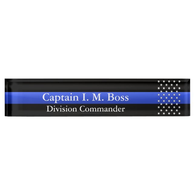 Thin Blue Line - Stars Nameplate (Front)
