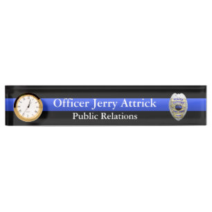 Thin Blue Line - Super Hi Res Police Officer Badge Nameplate