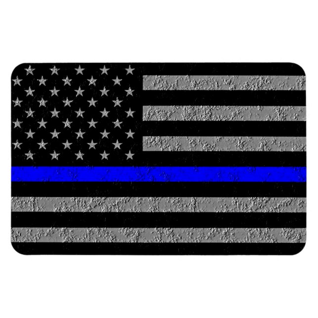 THIN BLUE LINE SUPPORT POLICE MAGNET (Horizontal)
