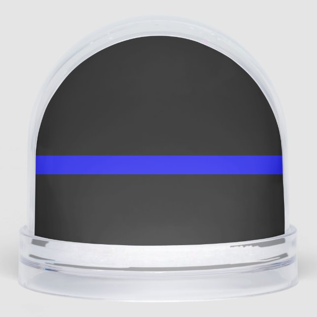 Thin Blue Line Symbolic Memorial on a Snowglobe (Front)