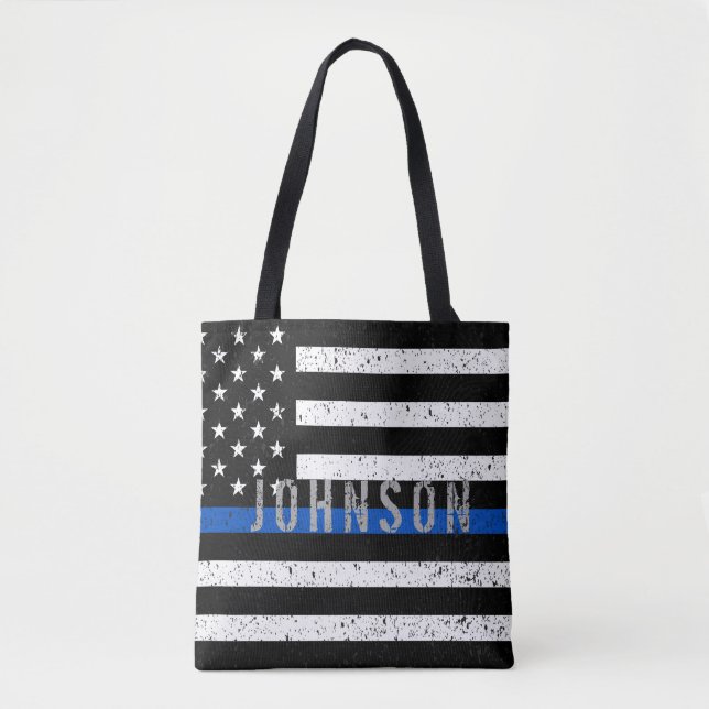 Thin Blue Line Tote Bag (Front)