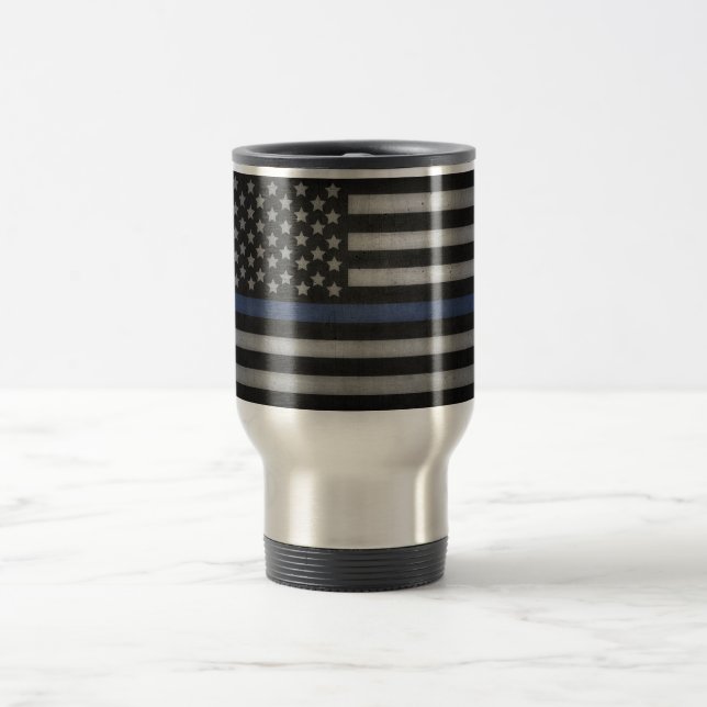 Thin Blue Line Travel Mug (Center)