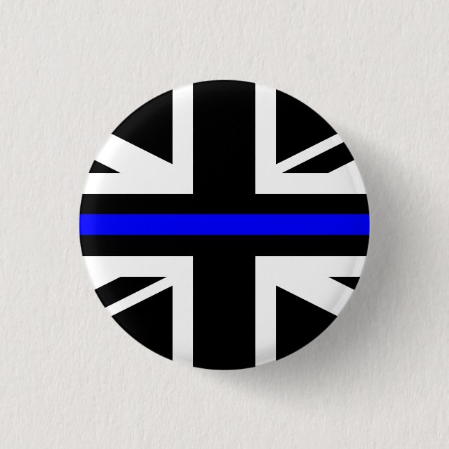 Thin Blue Line - UK 3 Cm Round Badge (Front)
