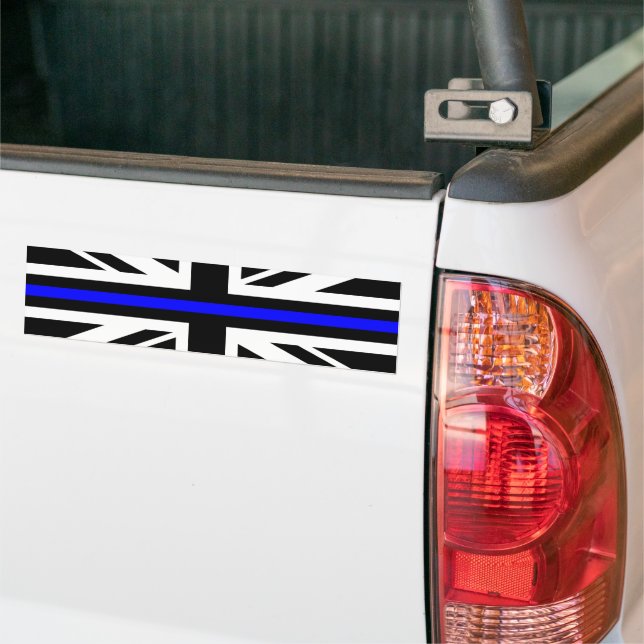Thin Blue Line - UK Bumper Sticker (On Truck)