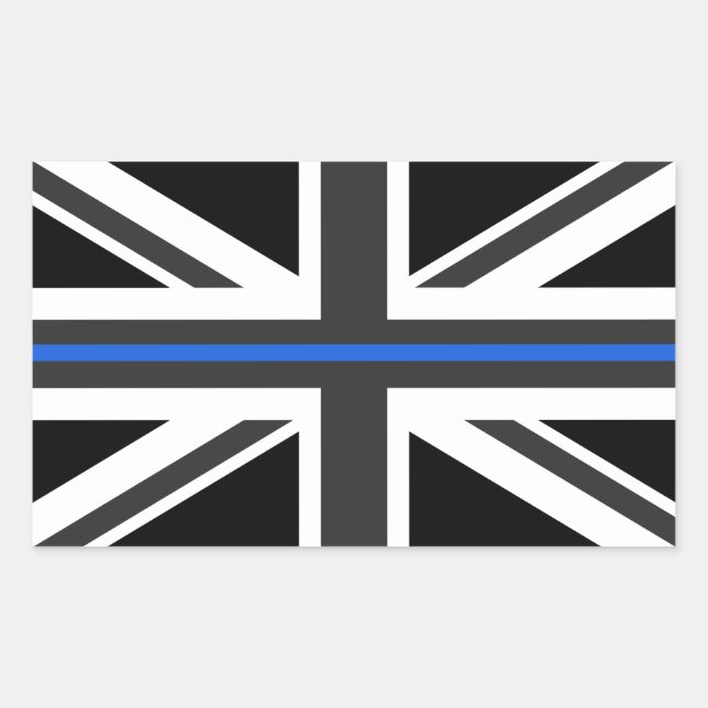 Thin Blue Line UK Flag Rectangular Sticker (Front)