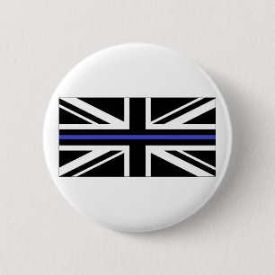 Thin Blue Line UK Police 6 Cm Round Badge
