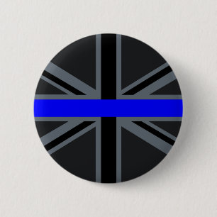 Thin Blue Line Union Jack Decor 6 Cm Round Badge