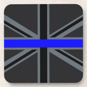 Thin Blue Line Union Jack Decor Coaster