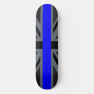Thin Blue Line Union Jack Decor Skateboard