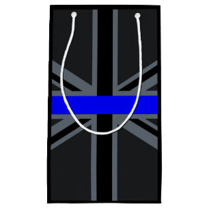 Thin Blue Line Union Jack Decor Small Gift Bag