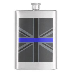 Thin Blue Line Union Jack Design Hip Flask