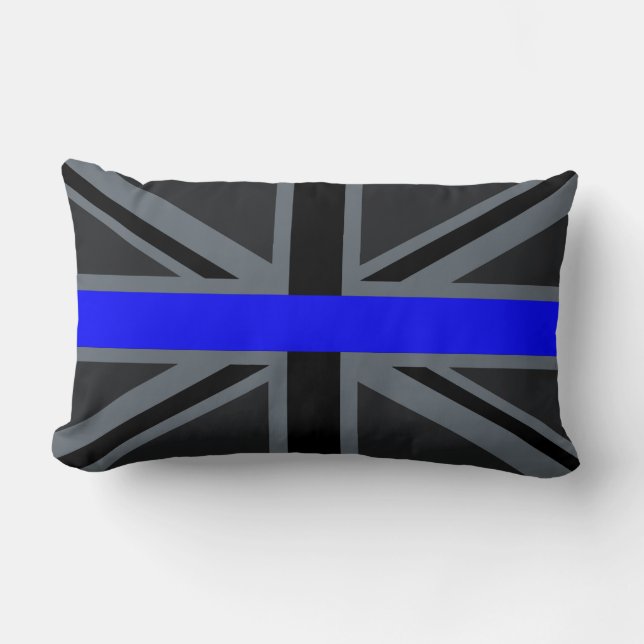 Thin Blue Line Union Jack Design Lumbar Cushion (Front)
