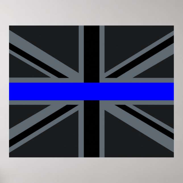 Thin Blue Line Union Jack Style Poster (Front)