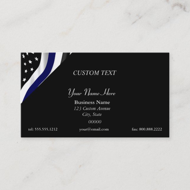 Thin Blue Line Upload Your Badge Business Card (Front)