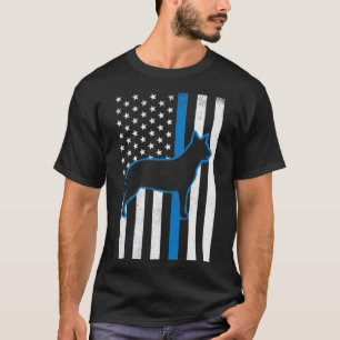 Thin Blue Line US Flag Heeler Police Cattle Dog Pa T-Shirt