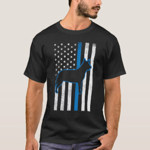 Thin Blue Line US Flag Heeler Police Cattle Dog Pa T-Shirt