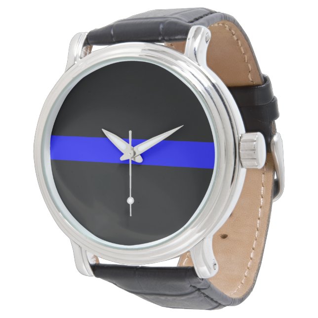 Thin Blue Line Watch for Men (Angled)