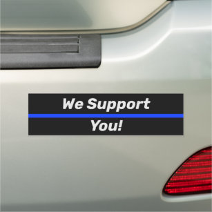 Thin Blue Line We Support You Police LEO Car Magnet