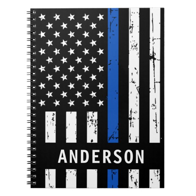 Thin Blue LinePersonalized Police Officer Notebook (Front)