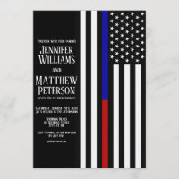 Thin Blue/Red Line Flag Wedding