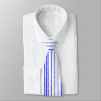 Thin Blue Speckled Vertical Line Pattern Neck Tie