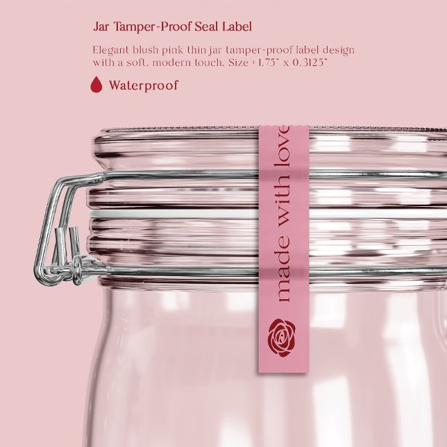Thin Blush Pink Jar Tamper-Proof Seal Label   (Creator Uploaded)