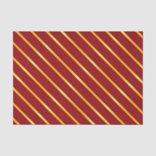 Thin Bright Gold Metallic Diagonal Stripes Tissue Paper