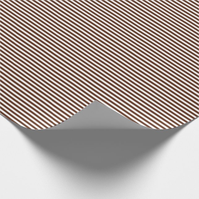 Thin Brown and White Stripes Wrapping Paper (Corner)