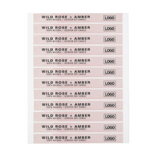 Thin Candle Logo Label Tamper-Proof Seal Pink