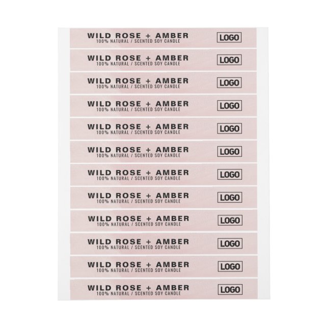 Thin Candle Logo Label Tamper-Proof Seal Pink (Sheet)