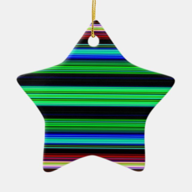 Thin Colorful Stripes - 1 Ceramic Tree Decoration (Front)