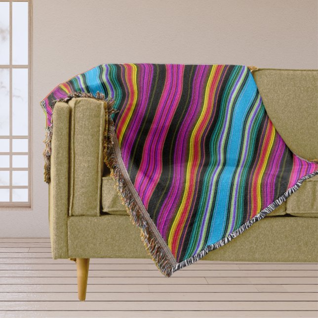 Thin Colourful Diagonal Stripes - 2 Throw Blanket (thin_colorful_diagonal_stripes_2_throw_blanket)