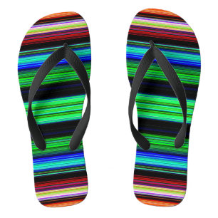 Thin Colourful Stripes - 1 Adult Flip flops