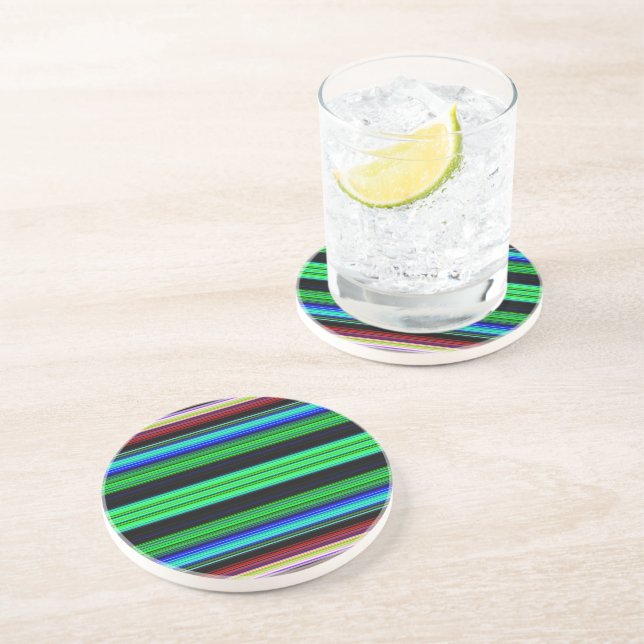 Thin Colourful Stripes - 1 Coaster (Side)