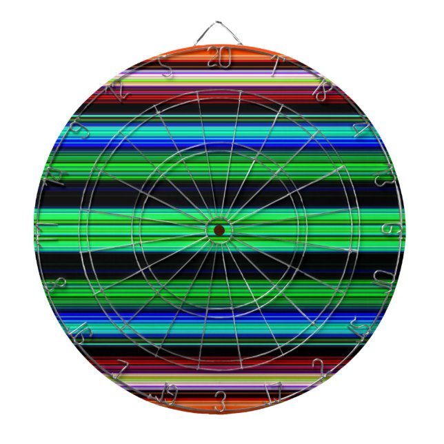 Thin Colourful Stripes - 1 Dartboard (Front)