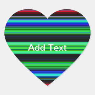 Thin Colourful Stripes - 1 Heart Sticker