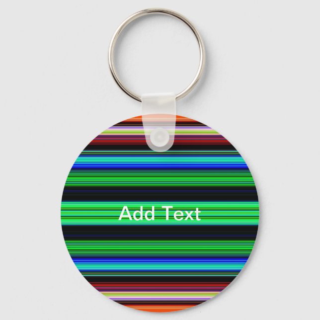 Thin Colourful Stripes - 1 Key Ring (Front)