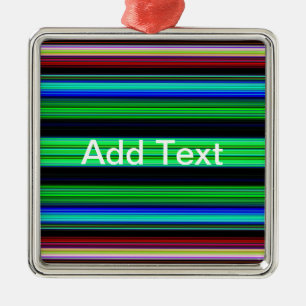 Thin Colourful Stripes - 1 Metal Tree Decoration