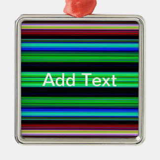 Thin Colourful Stripes - 1 Metal Tree Decoration