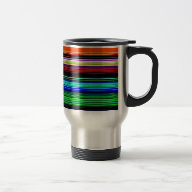 Thin Colourful Stripes - 1 Travel Mug (Right)