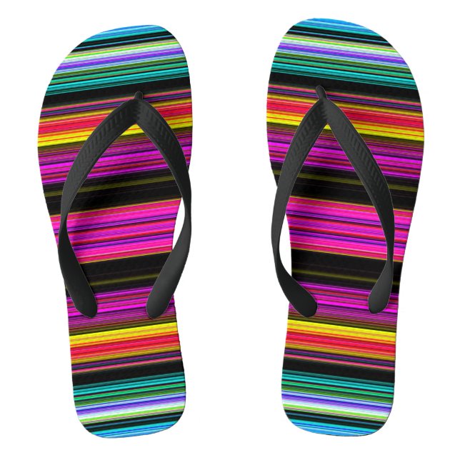 Thin Colourful Stripes - 2 Adult Flip flops (Footbed)