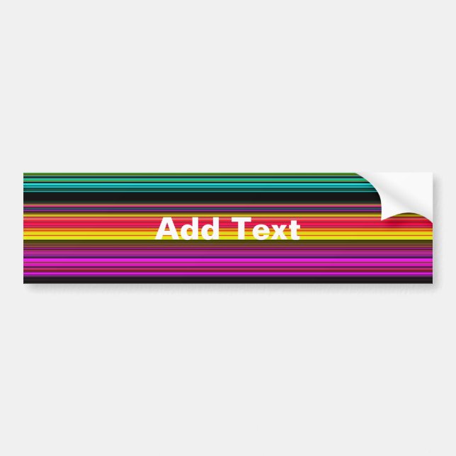 Thin Colourful Stripes - 2 Bumper Sticker (Front)