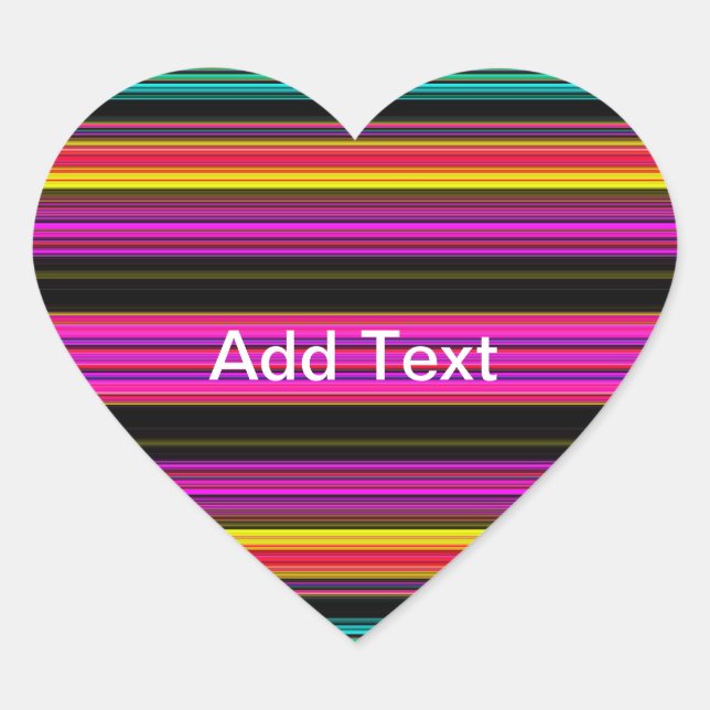 Thin Colourful Stripes - 2 Heart Sticker (Front)