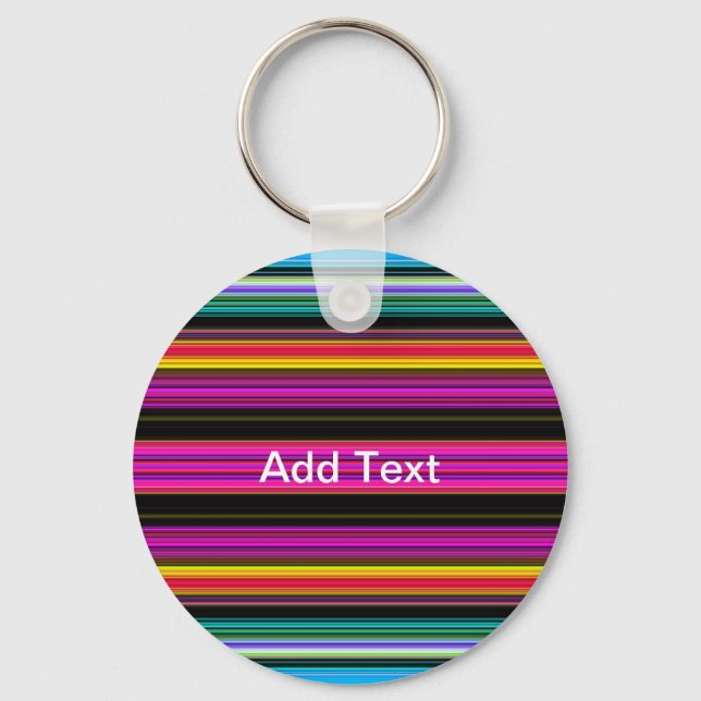 Thin Colourful Stripes - 2 Key Ring (Front)