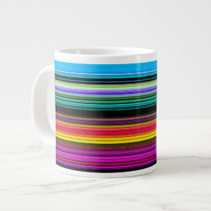 Thin Colourful Stripes - 2 Large Coffee Mug