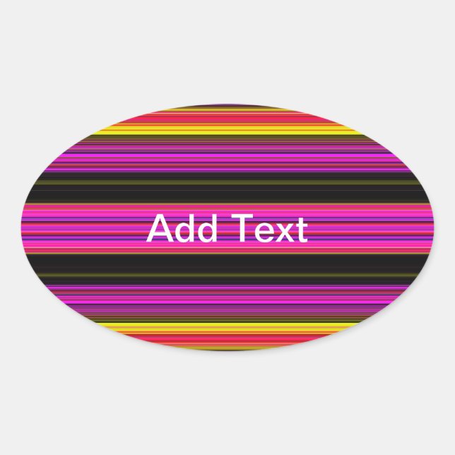 Thin Colourful Stripes - 2 Oval Sticker (Front)