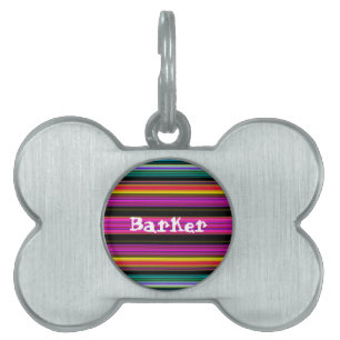 Thin Colourful Stripes - 2 Pet ID Tag